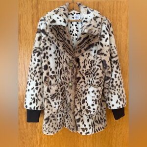 BRAN NEW CABI Chic Leopard Print Faux Fur Coat